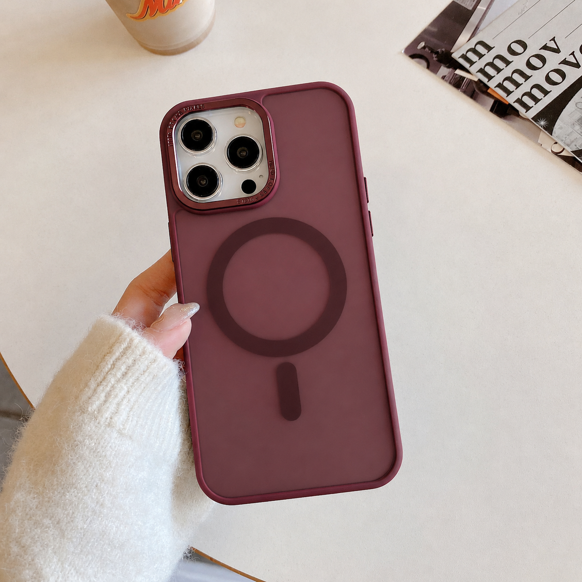 Cover per iPhone - Trasparente effetto fumé - Soft touch + Anti impronte - compatibile per magsafe - 6030