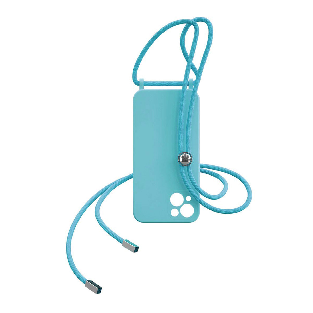 Cover per iPhone colorata in silicone con laccio - 6018