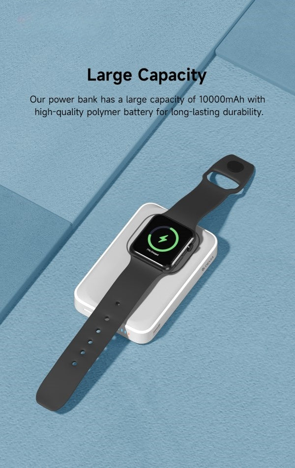 Power Bank Magnetico 10.000mAh con Supporto - Compatibile anche con Apple Watch - Ricarica Rapida 20W - 20M