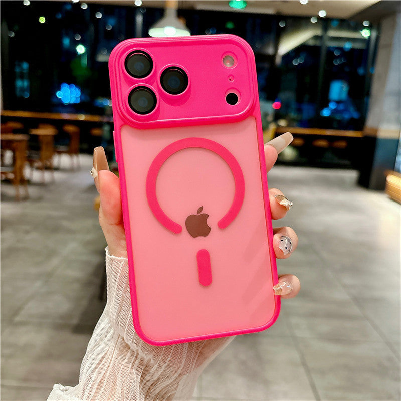 Cover per iPhone con Protezione Fotocamera, Trasparente Effetto Fumé, Compatibile con MagSafe – 6048