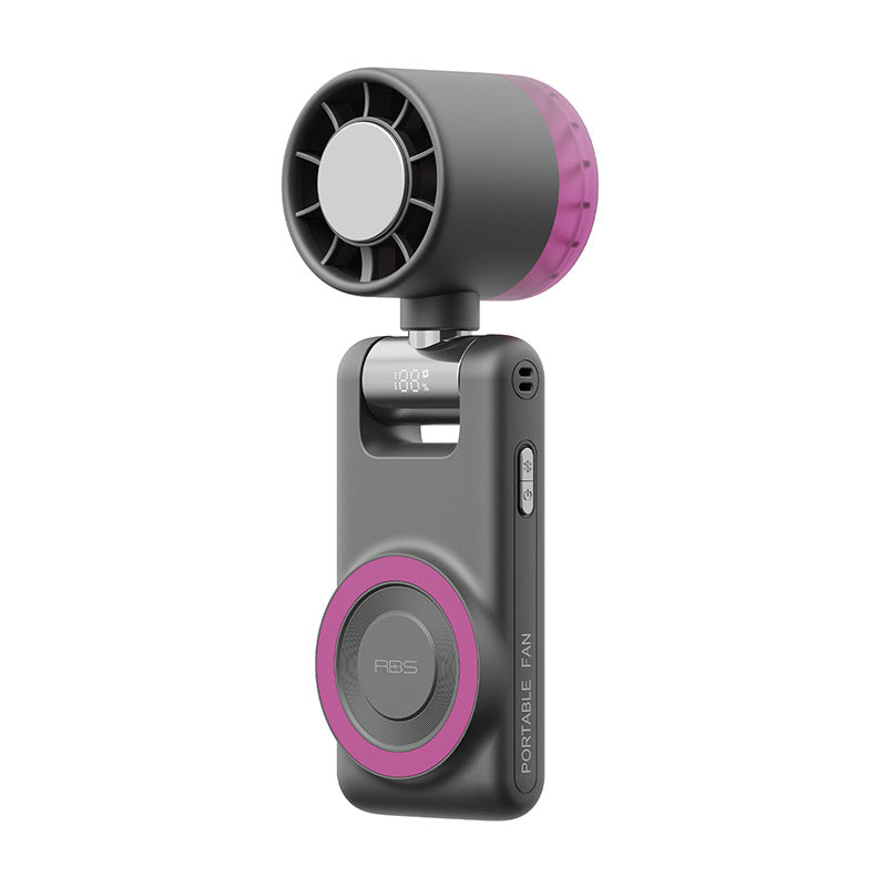 Ventilatore Portatile USB con sistema di Raffreddamento a Semiconduttore | Magnetico con Supporto Pieghevole 180° | Mini Ventilatore Ricaricabile 3600mAh | 100 Livelli di Velocità | Display Digitale -GT22