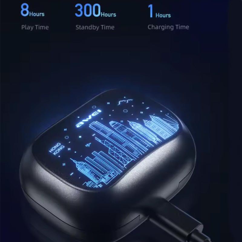 Awei T53 TWS Auricolari Bluetooth da Gaming con Display LED | T53-ANC