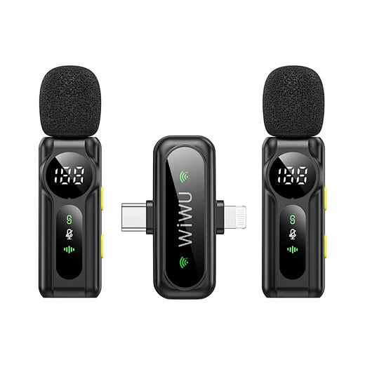 Microfono Lavalier Wireless Doppio – Audio Pro per Video e Live - Wi-WM007