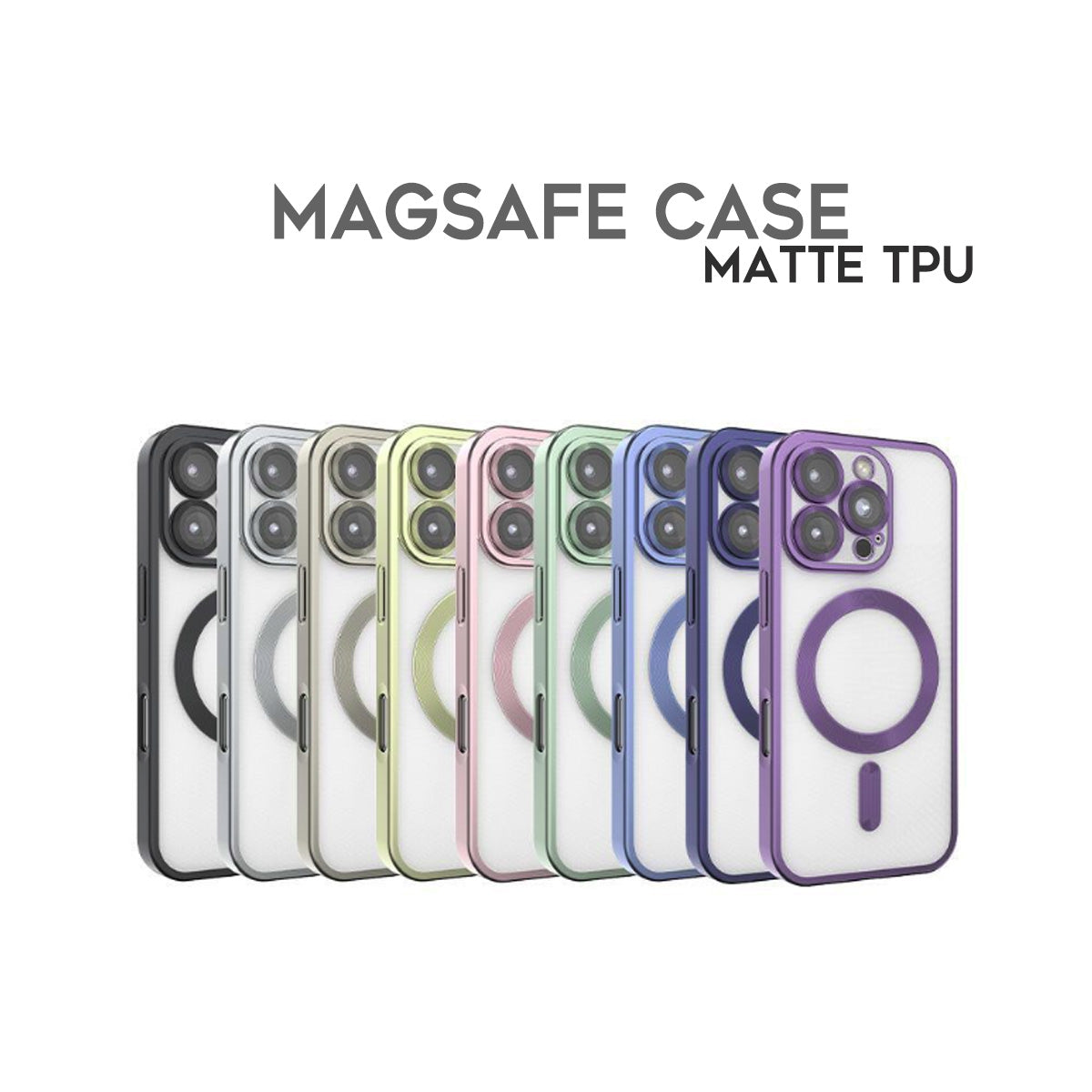 Cover per Samsung trasparente opaca con bordi colorati, con anello magnetico e protezione fotocamera