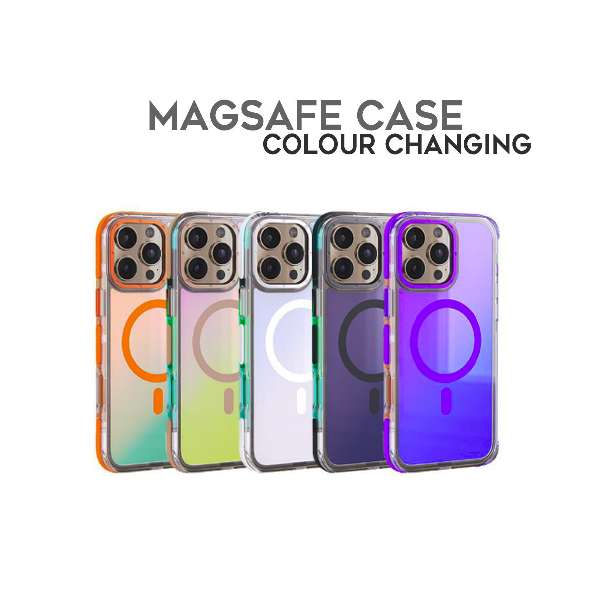 Cover per iPhone con effetto sfumato, colorata e compatibile con MagSafe - 6028