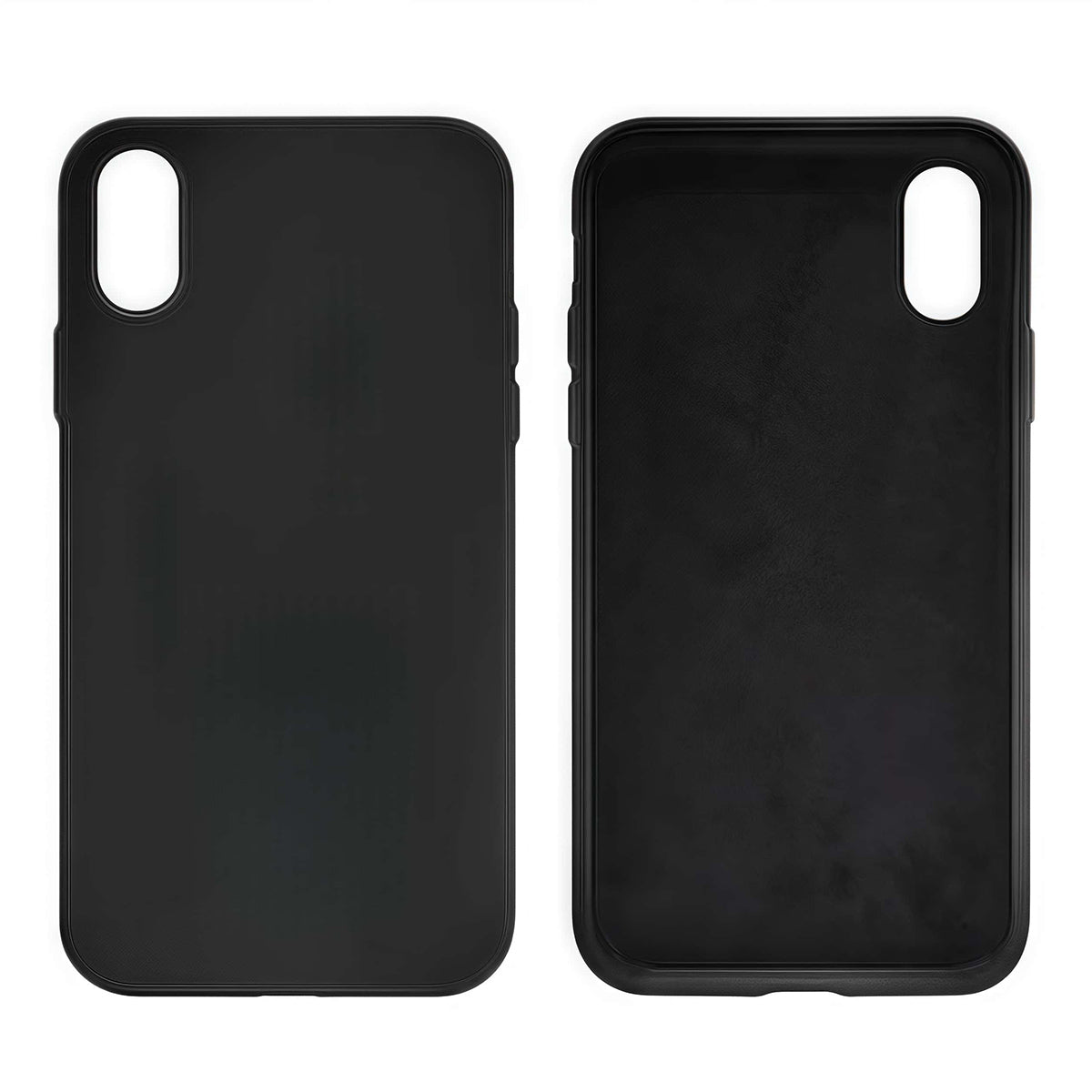 Cover per iPhone in silicone premium vellutato effetto pelle - nera - 6006