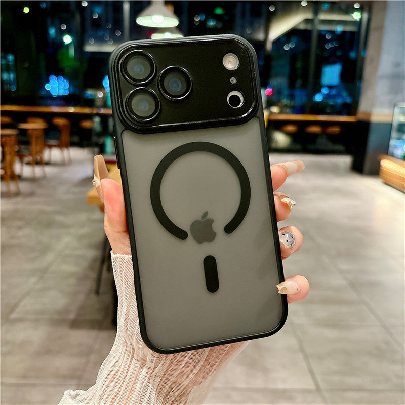 Cover per iPhone con Protezione Fotocamera, Trasparente Effetto Fumé, Compatibile con MagSafe – 6048