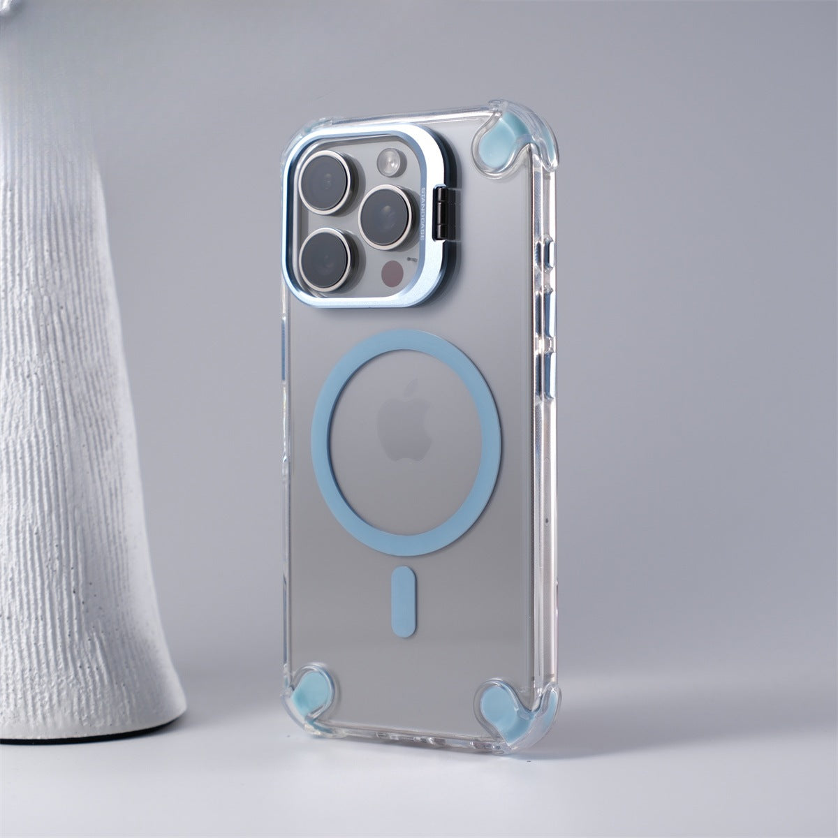 Cover Trasparente con Supporto Integrato nella Cornice Fotocamera per iPhone | MagSafe & Anti-Urto CS07