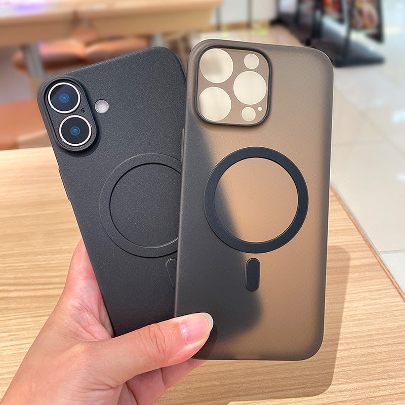 Cover Ultra Sottile da 12g per iPhone – Effetto Fumé, Finitura Opaca Antiscivolo, Compatibile con MagSafe, Anti-Impronta Mod. CS04