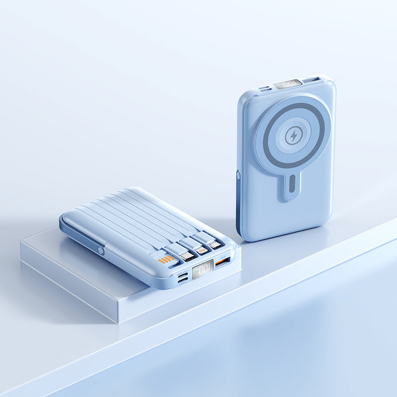 Power Bank Magnetico MagSafe 10.000mAh | Ricarica Rapida Wireless + Cavo Integrato | Supporta iWatch & Cuffie - CW02
