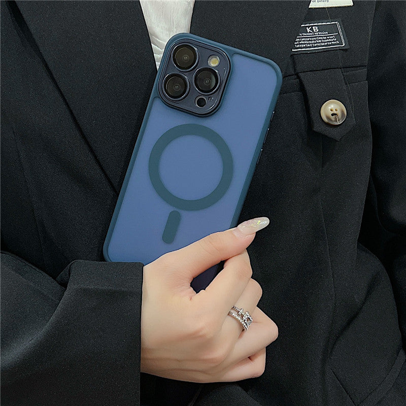 Cover per iPhone con Protezione Fotocamera, Trasparente Effetto Fumé, Compatibile con MagSafe – 6048