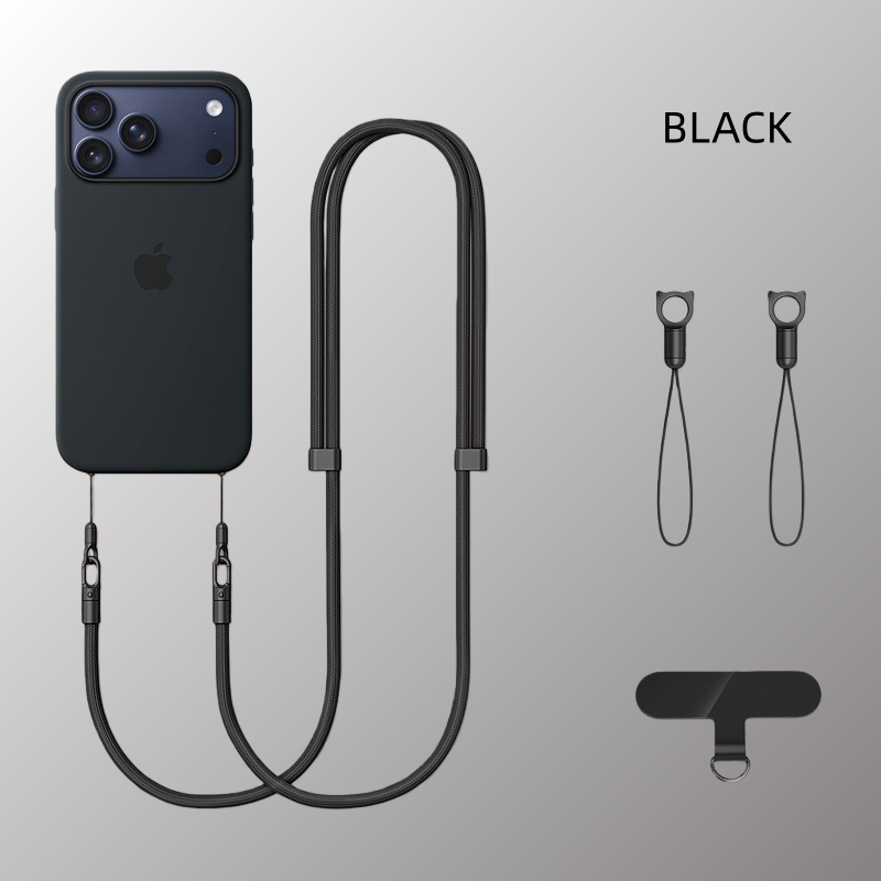 Cordino Universale Regolabile per Smartphone – Doppio Cordino Intrecciato con Moschettoni in Metallo e Piastra TPU - CD02