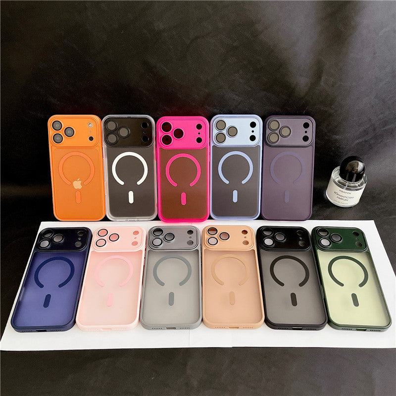 Cover per iPhone con Protezione Fotocamera, Trasparente Effetto Fumé, Compatibile con MagSafe – 6048