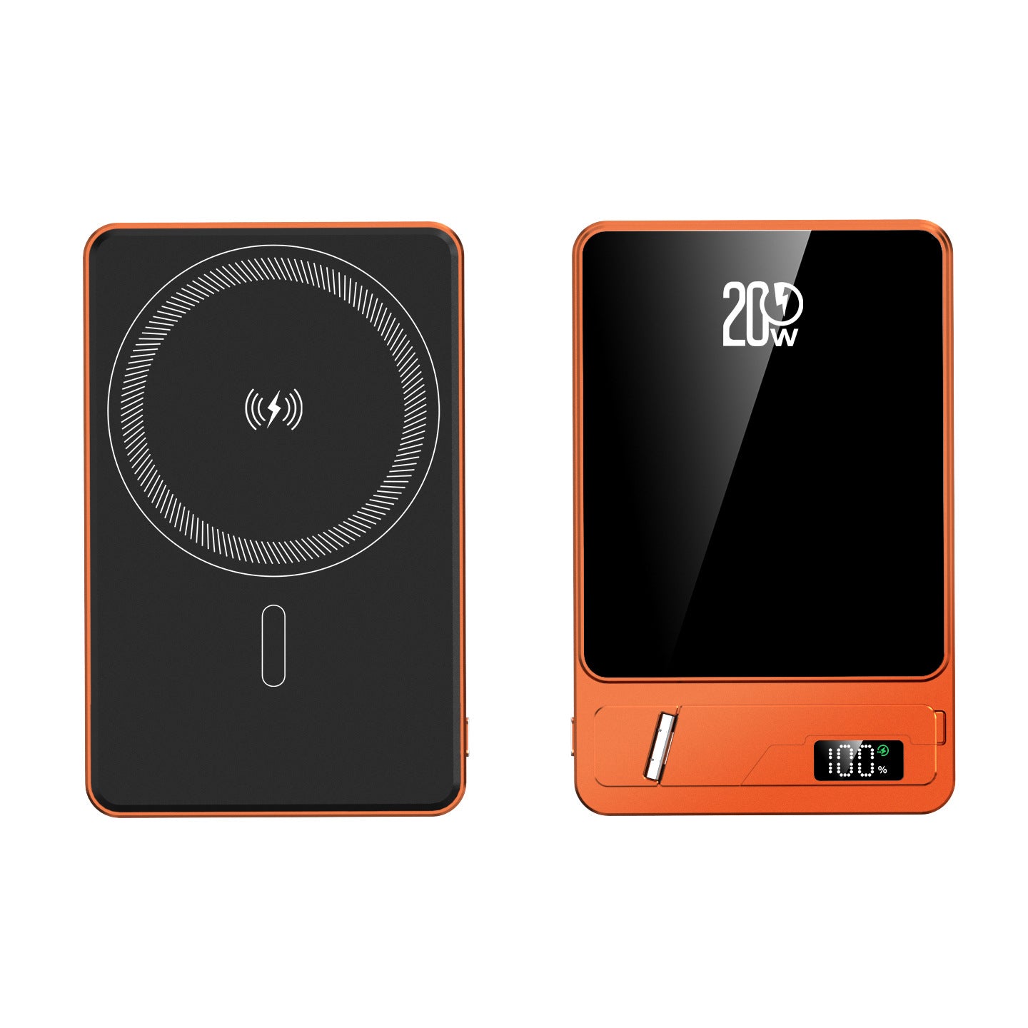 Power Bank MagSafe super sottile 3 in 1 | Ricarica rapida 20W PD + Wireless 15W | 5000mAh ultraleggero in alluminio con supporto – F15-5K