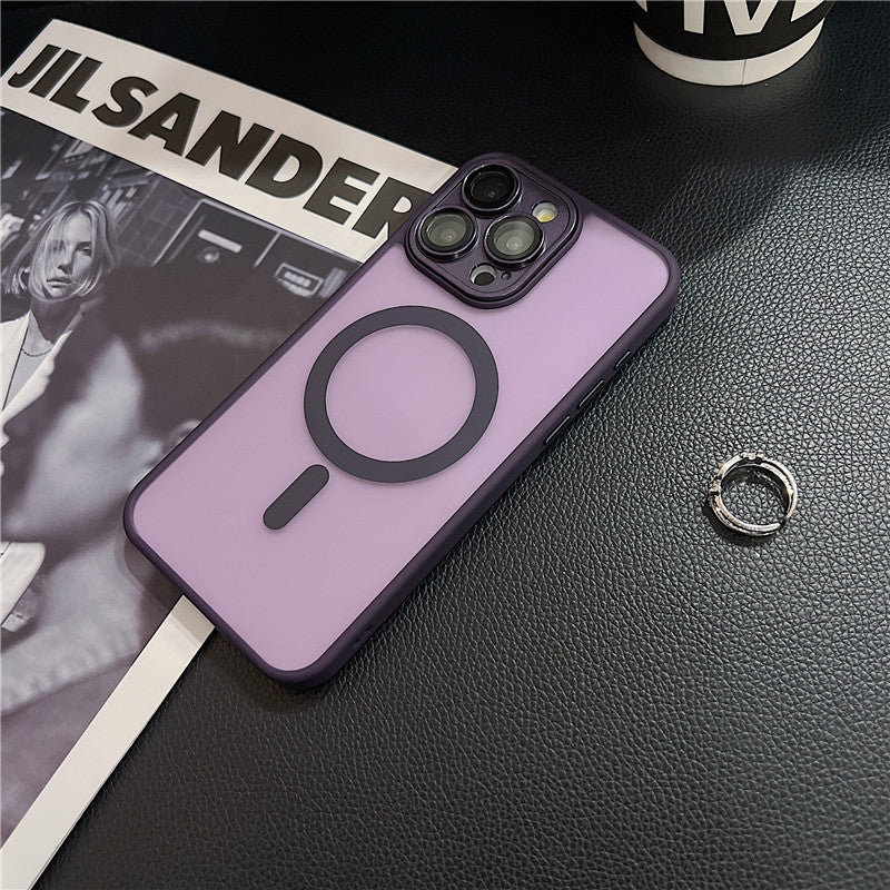 Cover per iPhone con Protezione Fotocamera, Trasparente Effetto Fumé, Compatibile con MagSafe – 6048