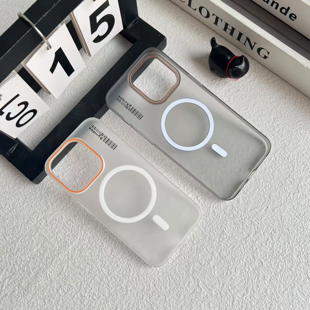 Cover per iPhone Super Sottile in PC Trasparente Effetto Fumé Opaca – Soft Touch, Anti-Impronte, Compatibile MagSafe, Solo 22g – Mod. 6046