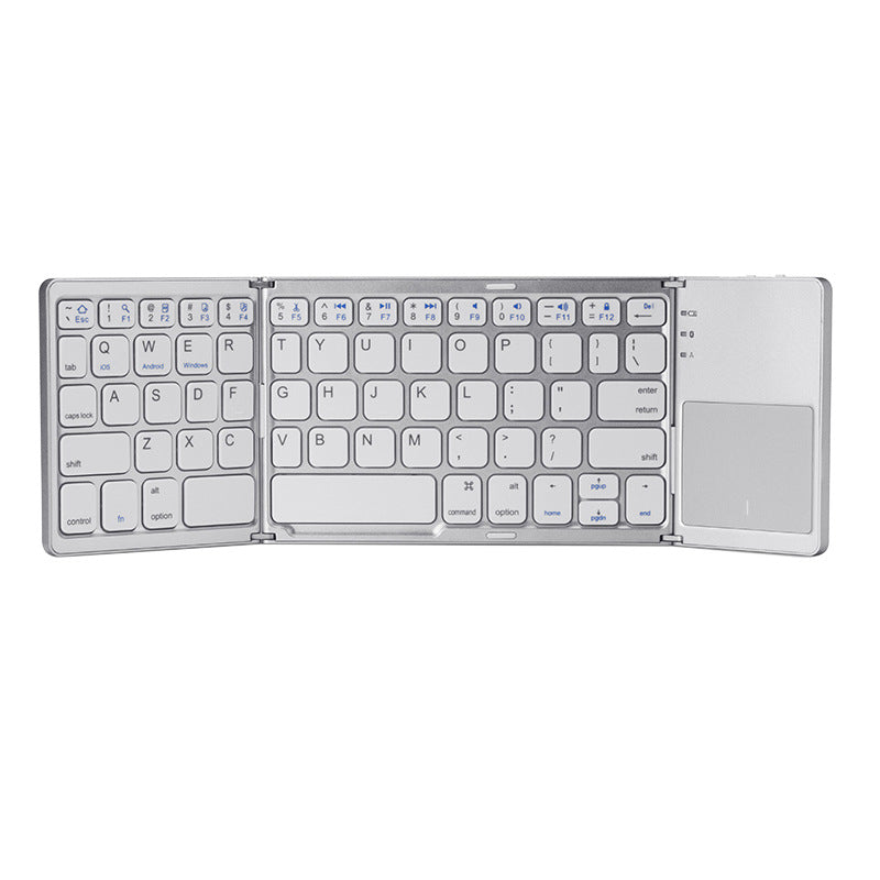 Tastiera Bluetooth Pieghevole a Tre Ante con Touchpad Integrato |compatibile con smartphone tablet e laptop - B033