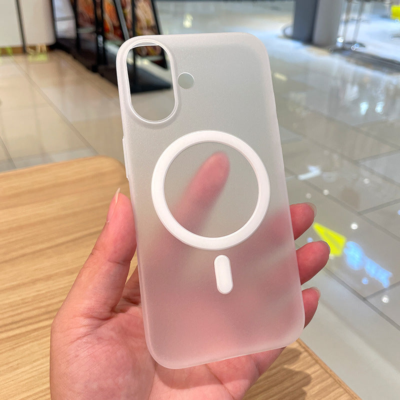 Cover Ultra Sottile da 12g per iPhone – Effetto Fumé, Finitura Opaca Antiscivolo, Compatibile con MagSafe, Anti-Impronta Mod. CS04