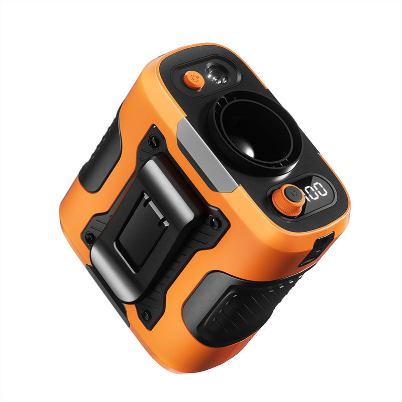 Power bank multifunzione 6000mAh con display LED, torcia, mini ventilatore, aggancio a cintura e tracolla – Robusto e antiurto, ideale per driver, lavori all’aperto e altro - N102