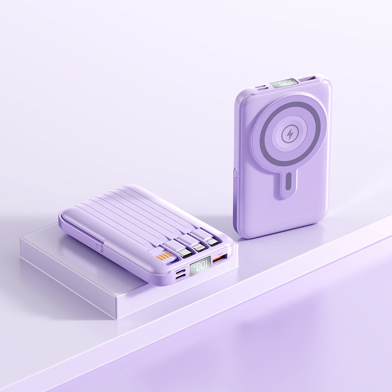 Power Bank Magnetico MagSafe 10.000mAh | Ricarica Rapida Wireless + Cavo Integrato | Supporta iWatch & Cuffie - CW02