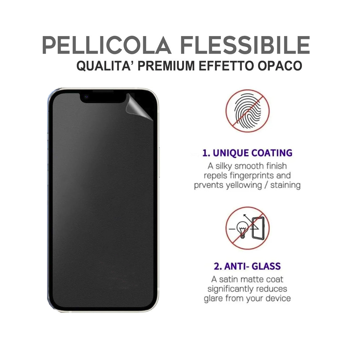 Proteggilo pellicola Hydrogel trasparente opaca – effetto matte setoso al tatto, anti-urto - 93775