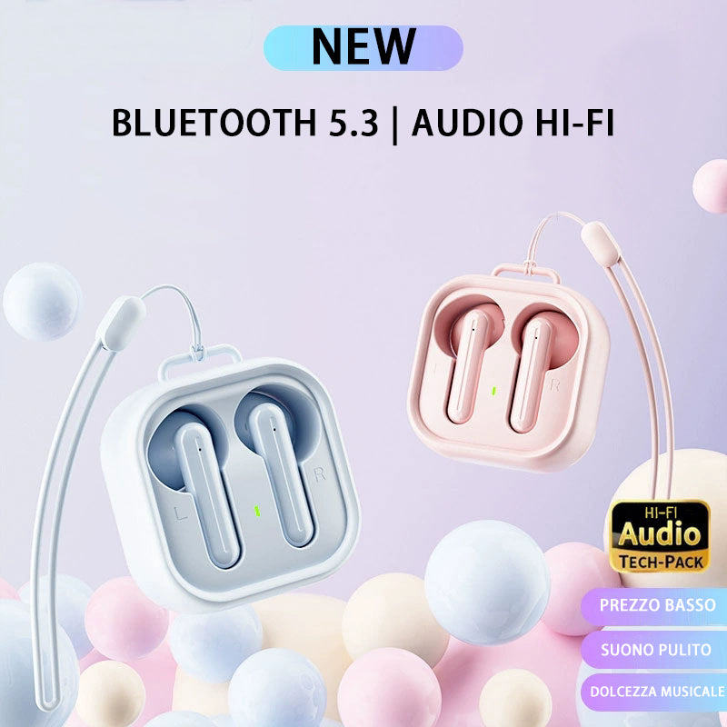 🎧 Auricolari Bluetooth 5.3 HiFi – Comodi, Eleganti e Super Convenienti | H19