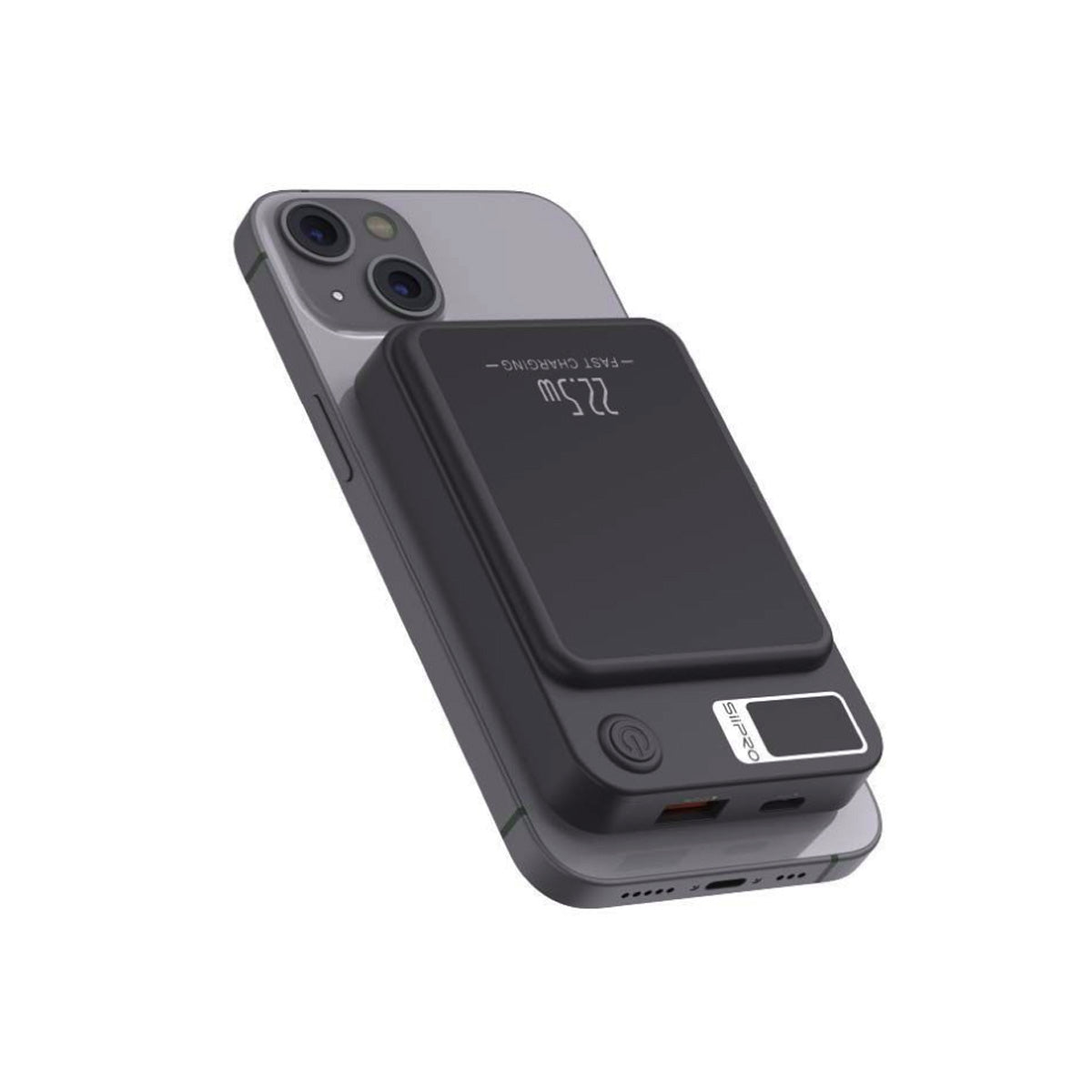 Mag Power Bank 5000 mAh - cavo 3 in 1 incluso - ricarica veloce 22.5W (5V/9V/12V) - display a led - compatibile con MagSafe - SP-91