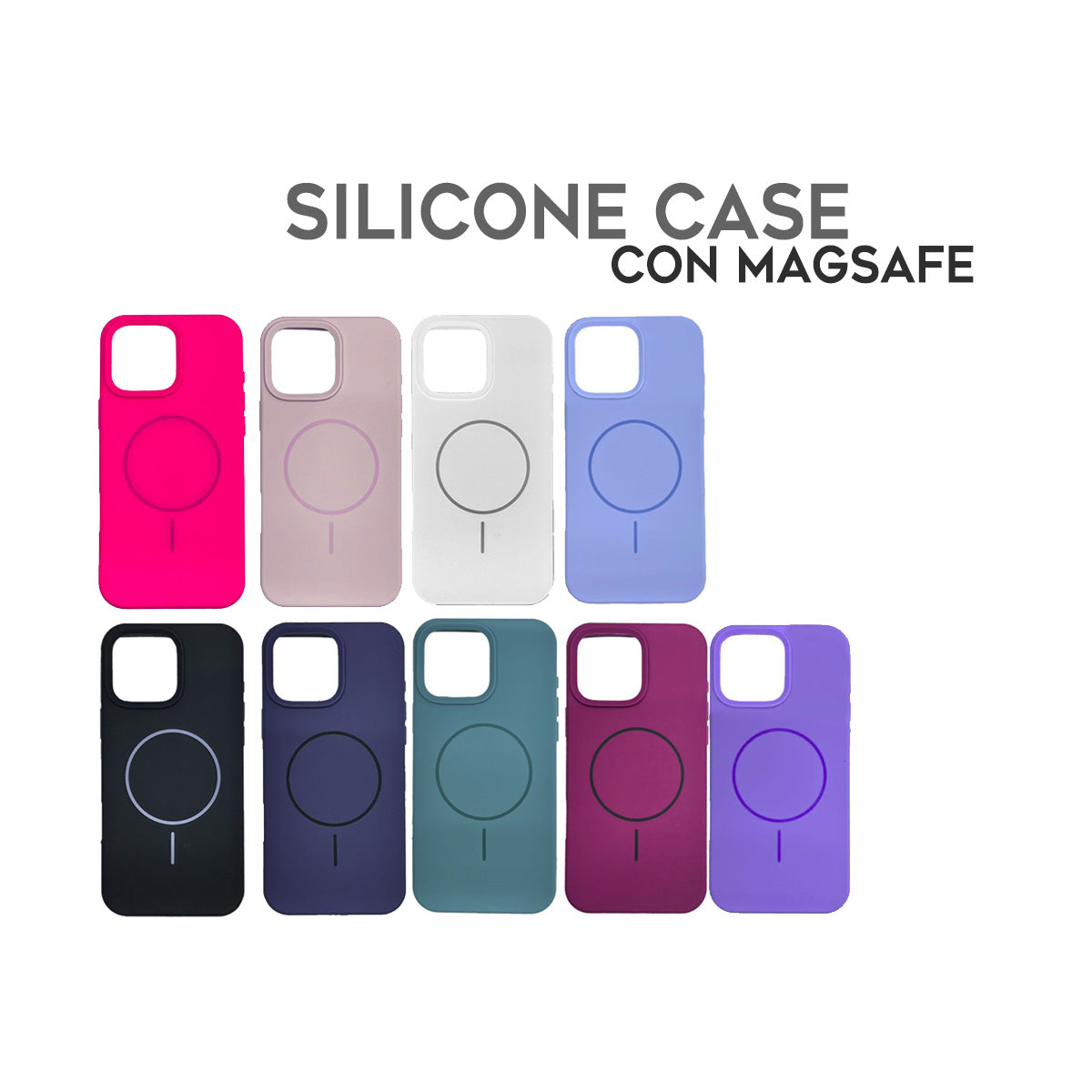 Cover per iPhone in Silicone Premium, Compatibile con MagSafe – Mod. 6066