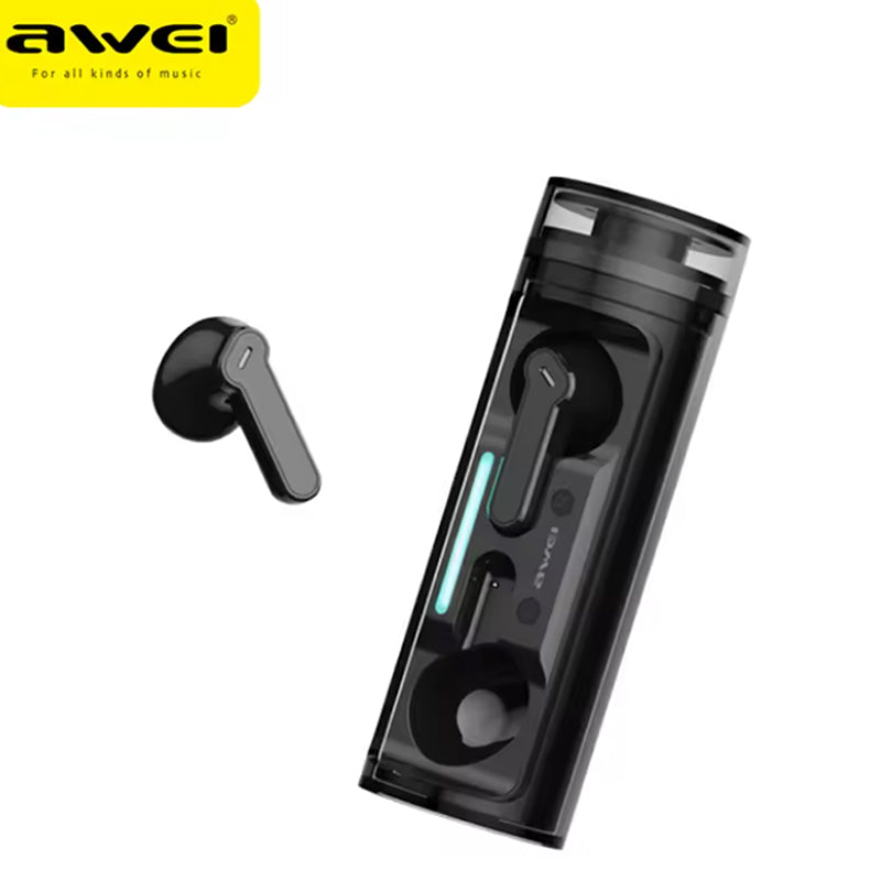 Auricolari Bluetooth | HiFi Bass Potente, Noise Cancelling, Design Trasparente Futuristico, V5.3 Wireless con Custodia Ricarica | T77-ENC