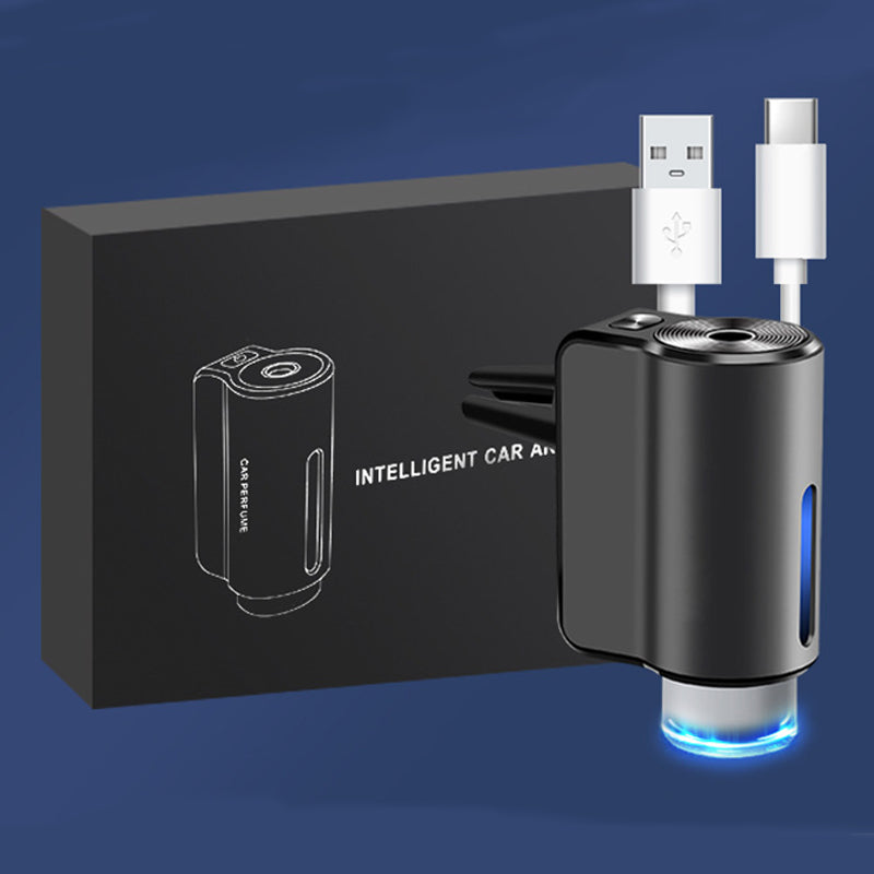 Diffusore Aromi Smart per Auto Nebulizzatore Automatico a Nebbia Fredda Design in Alluminio LED 3 Fragranze XX01 USB Type-C
