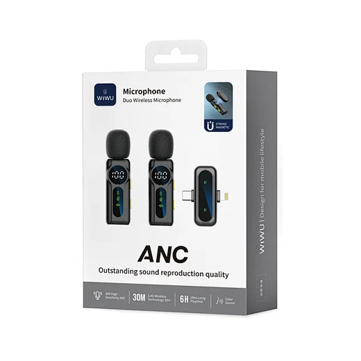 Microfono Lavalier Wireless Doppio – Audio Pro per Video e Live - Wi-WM007