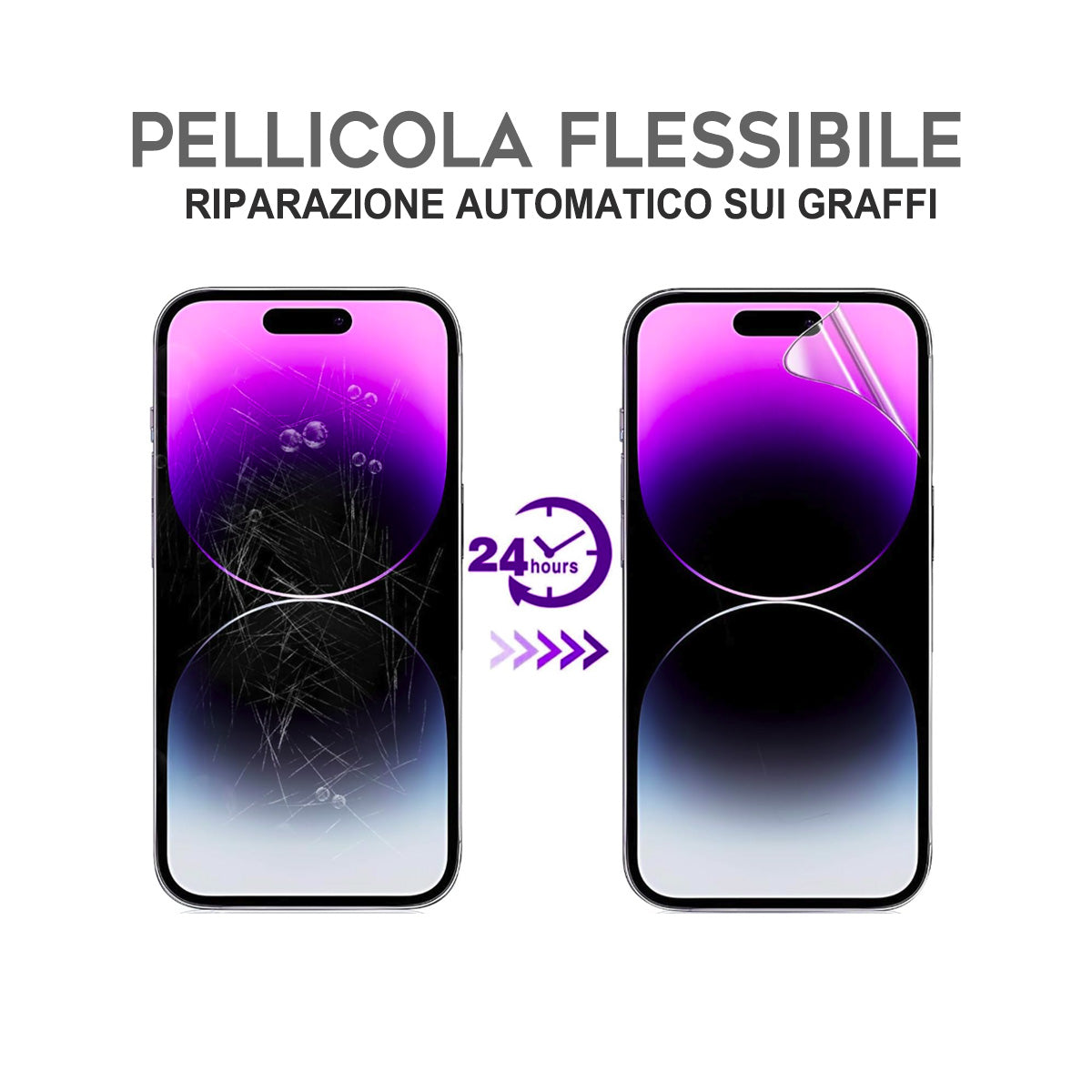 2 Pezzi Pellicola protettiva in idrogel morbida, tatto più confortevole, anti-urto e anti-impatto, autorigenerante