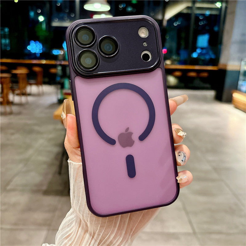 Cover per iPhone con Protezione Fotocamera, Trasparente Effetto Fumé, Compatibile con MagSafe – 6048