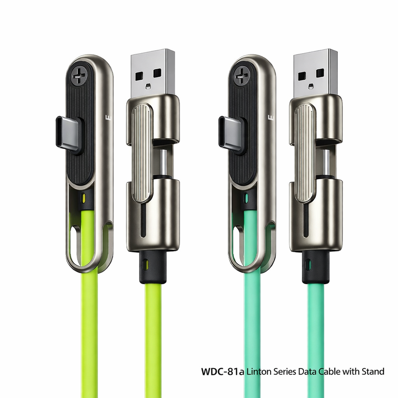 Cavo di ricarica rapida 240W 1.2M a doppia testa con supporto | USB + Type-C - WDC-81A