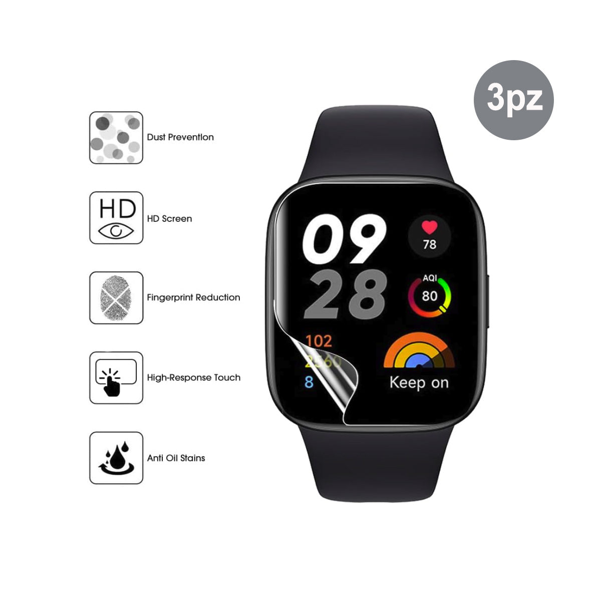 Pellicola flessibile rigenerante lucida per Watch (Pacco da 3pz)