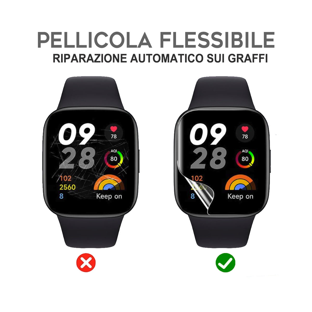 Pellicola flessibile rigenerante lucida per Watch (Pacco da 3pz)