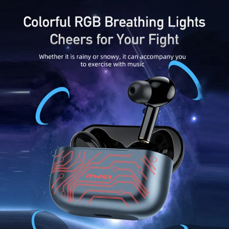 🎧 Awei T29 Pro – Auricolari Bluetooth 5.3 Gaming & Musica | Bassi Potenti, LED RGB, Ultra-Low Latency 65ms, Ricarica Rapida 10min=3h, Waterproof IPX5, Touch Control Smart
