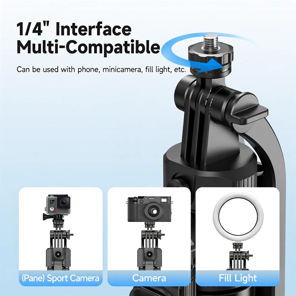 Selfie Stick AI con Tracciamento Facciale, Treppiede Telescopico e Stabile con Telecomando Bluetooth, Rotazione 360°, Compatibile con iPhone e Android - C17