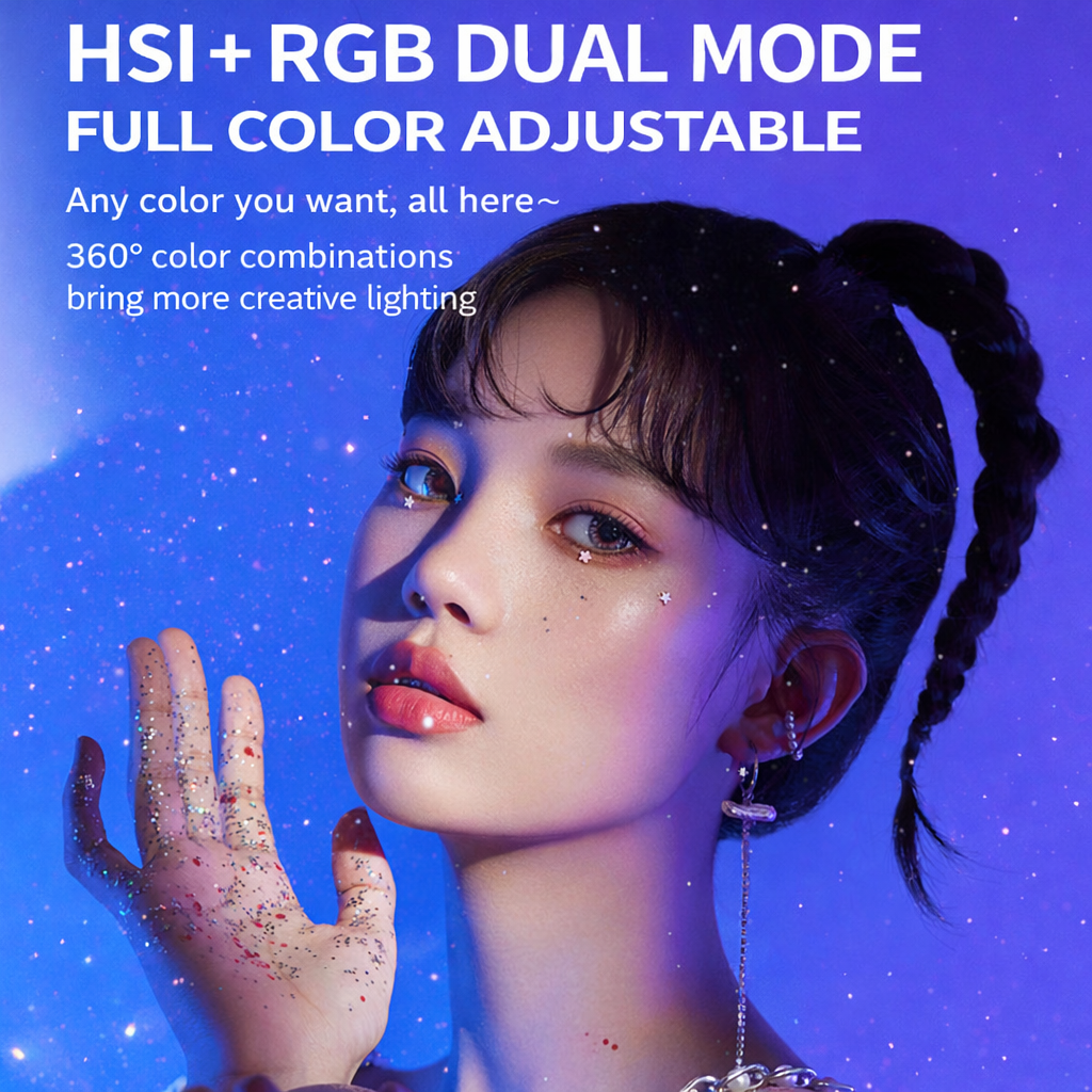 Luce LED Tascabile Magnetica RGB Display OLED | Luce per Video e Live Streaming |2500–9000K | 22 Effetti FX | Batteria 2000mAh - M20