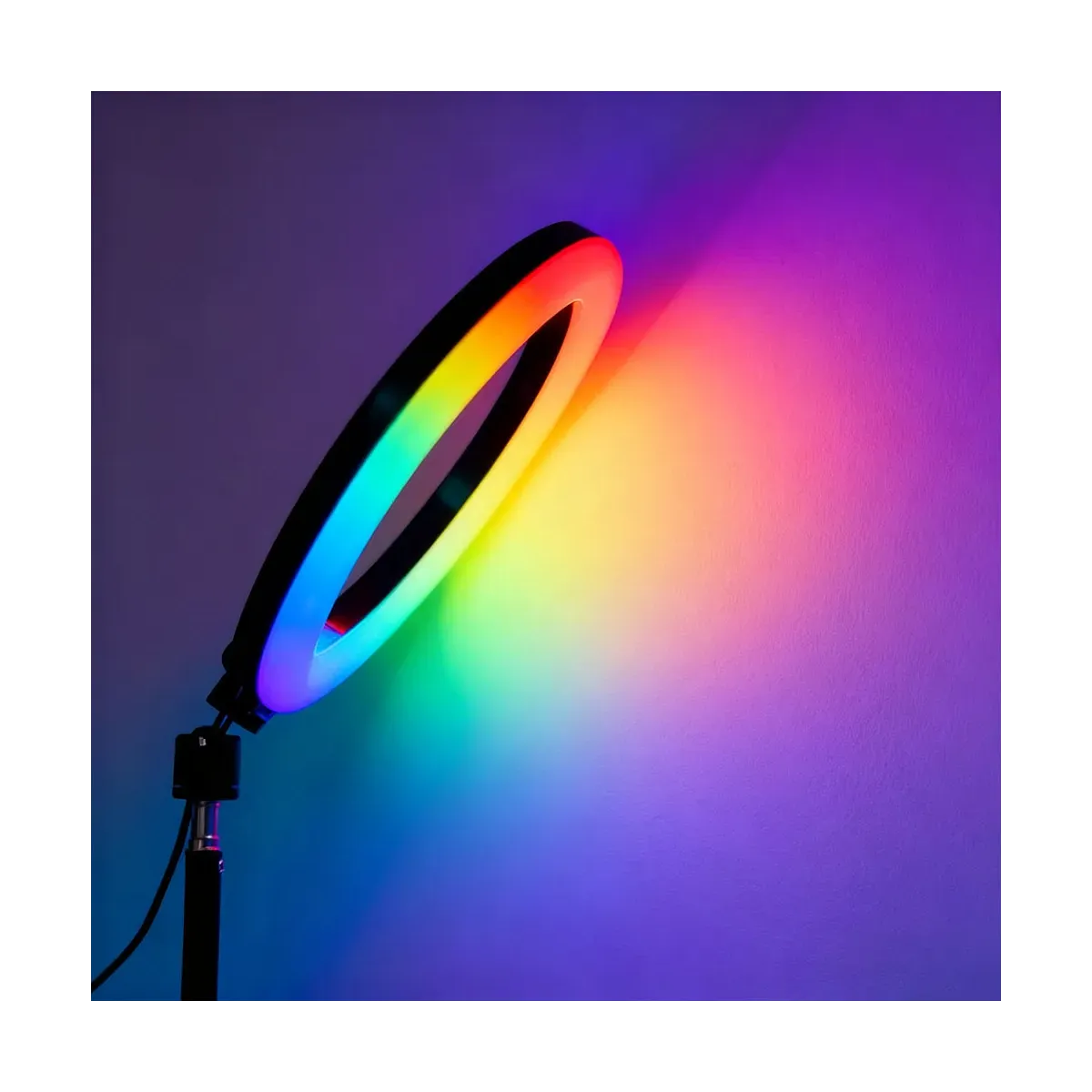 Ring Light RGB da 12 pollici con 15 modalità di illuminazione | rotazione a 360° – Luce Professionale per Video & Selfie - MU-60453