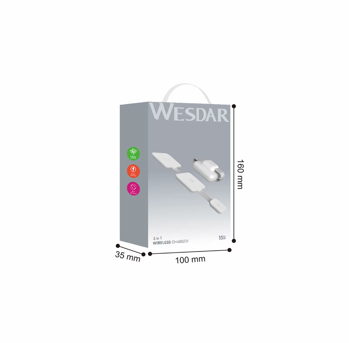 Caricatore Wireless Magnetico 3-in-1 WESDAR | Ricarica Rapida 15W - WX688