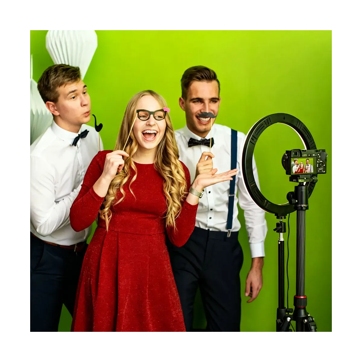 LED Ring Light da 10" con Treppiede Regolabile fino al 210cm e supporto telefono incluso – Ideale per Live Streaming, Video e Make-up - LC-010