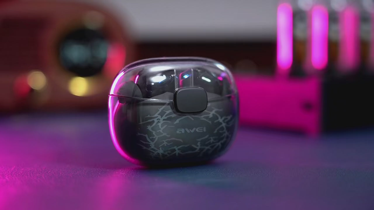 Awei T52 Pro – Auricolari Wireless Bluetooth 5.3 🎶 | Gaming Mode 🎮 | HiFi Bass 🔊 | Impermeabili Sport IPX6 💦 | Custodia LED 300mAh ⚡