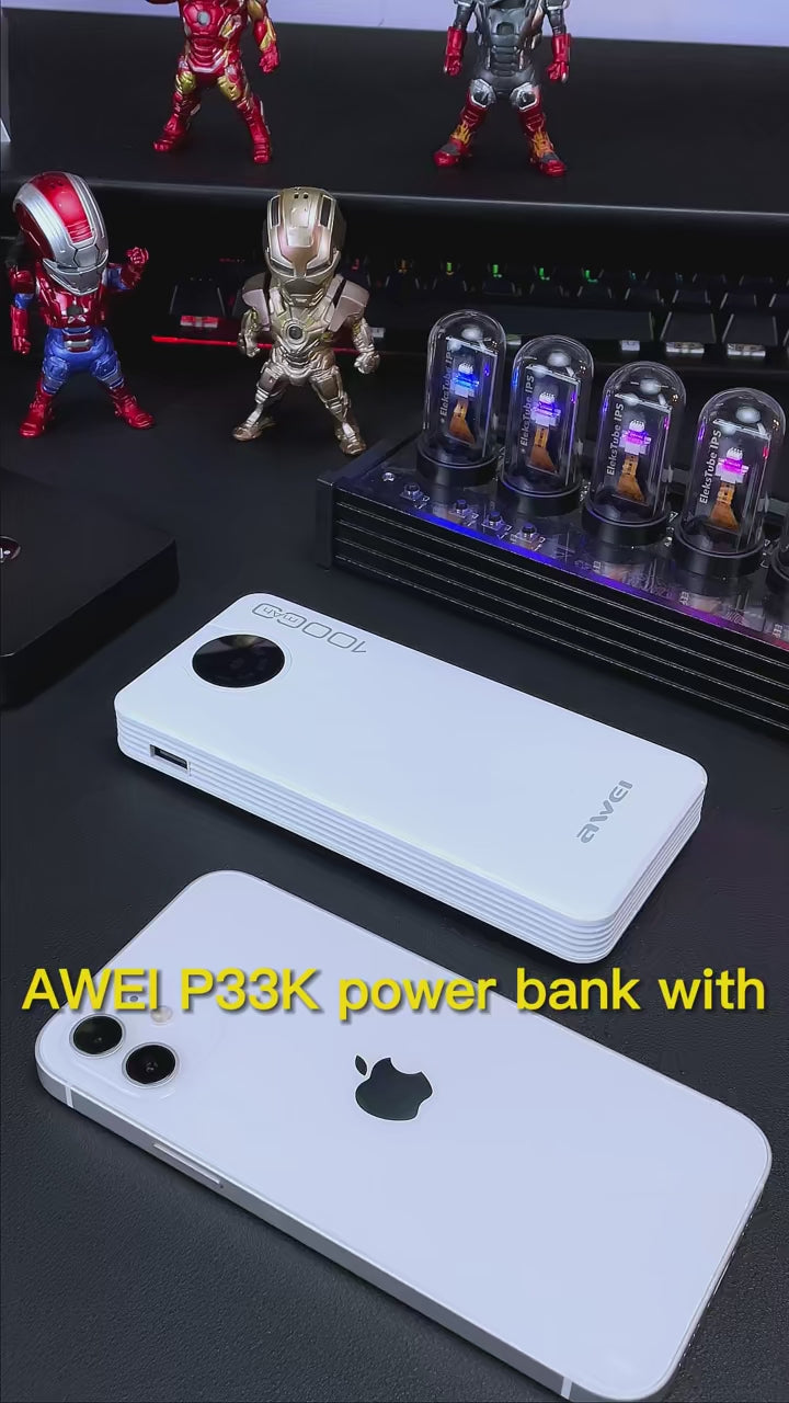 Awei P134K Power Bank 20000mAh | 4 Cavi Integrati | Ricarica Rapida | Display LED | Ultra Slim & Portatile
