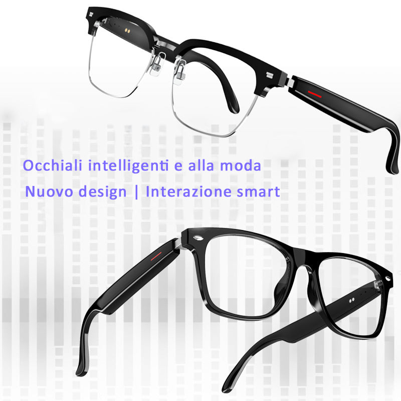 Occhiali Intelligenti Bluetooth E13 – Best Seller per il Mercato Internazionale | Lenti Anti-Luce Blu | Musica, Chiamate, Sport, Navigazione e Comandi Vocali - OB01