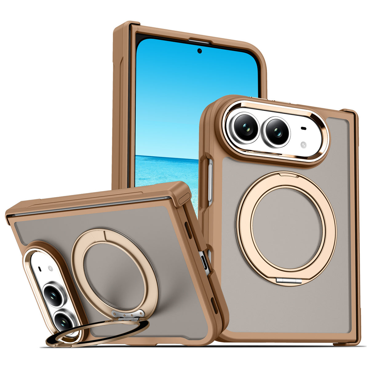 Cover Magnetica Antiurto con Supporto ad Anello 360° per iPhone – Ricarica Wireless e Protezione Fotocamera - DUO02