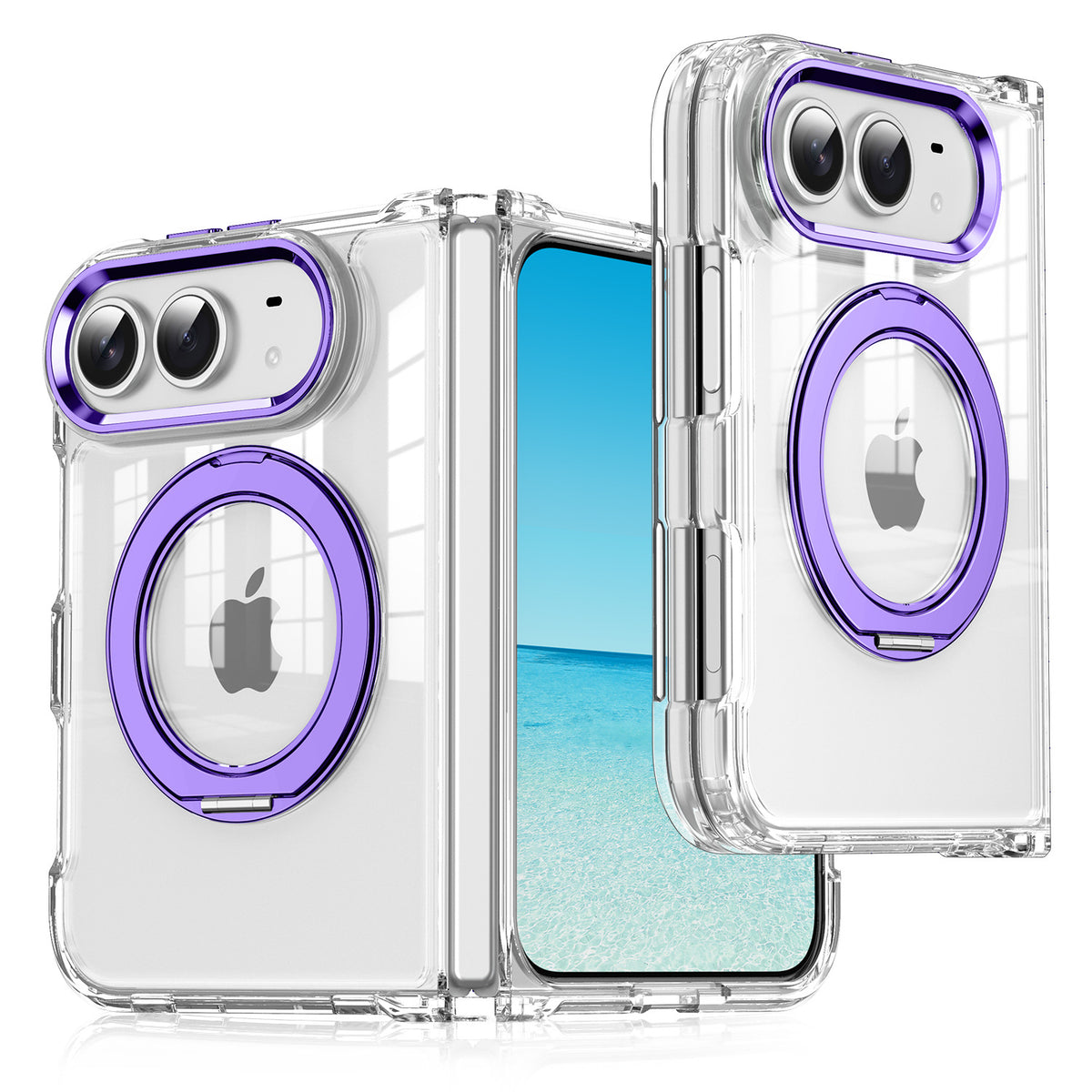 Cover Trasparente Magnetica per iPhone Duo con Supporto ad Anello 360° – Antiurto - DUO03