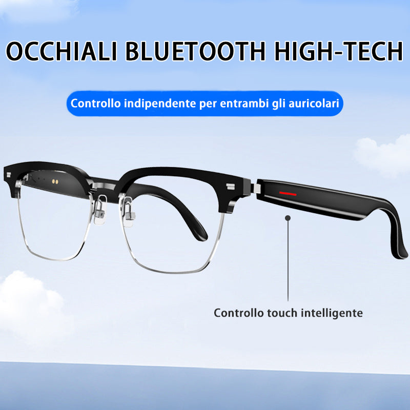 Occhiali Intelligenti Bluetooth E13 – Best Seller per il Mercato Internazionale | Lenti Anti-Luce Blu | Musica, Chiamate, Sport, Navigazione e Comandi Vocali - OB01