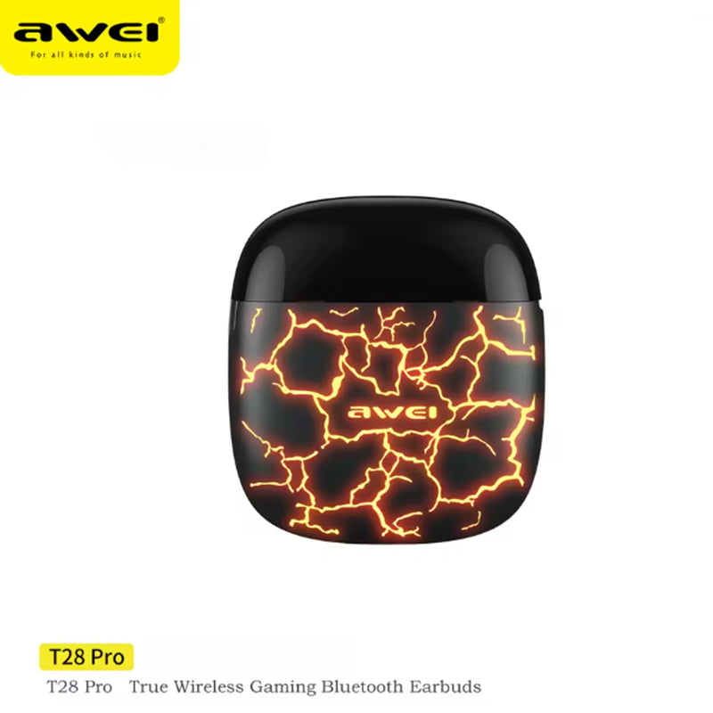 Awei T28 Pro Auricolari Gaming 🎧 | Bluetooth 5.3 ⚡ | Custodia LED Dinamica ✨ Colori Varianti 🔥 | Bassi 13mm HiFi 🎶 | Ultra-Low Latency 🎮