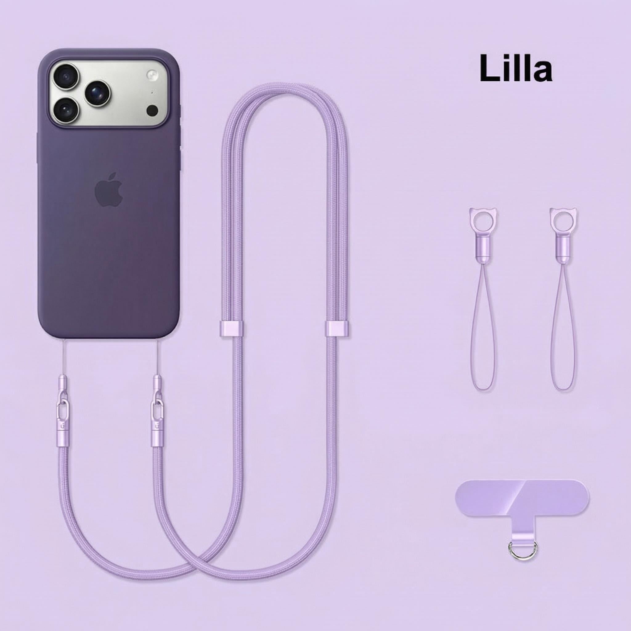 Cordino Universale Regolabile per Smartphone – Doppio Cordino Intrecciato con Moschettoni in Metallo e Piastra TPU - CD02